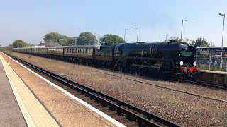 35028 Clan Line with the British Pullman through Folkestone [upl. by Aihsetan698]