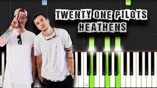 Twenty One Pilots  Heathens  Piano Tutorial Synthesia Download MIDI  PDF Scores [upl. by Repip]