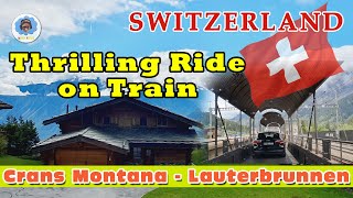 Switzerland Thrilling Car Ride on Lötschberg Car Train CransMontana to Lauterbrunnen Adventure 🚗🚂 [upl. by Aserej]