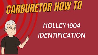 Holley 1904 1 Barrel Identification [upl. by Sosthena]