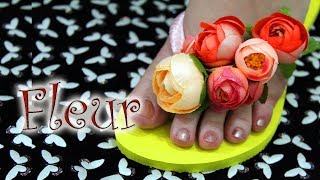 Chinelo decorado Havaiana decorada com flores de seda [upl. by Sew]