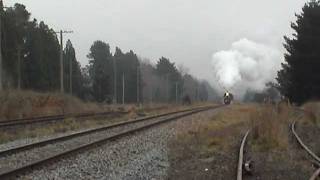 Steam locomotive moving quickly big noise [upl. by Mosenthal537]