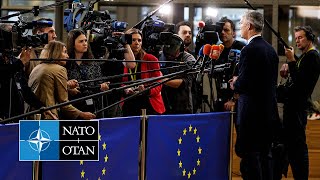 NATO Secretary General doorstep statement at the EU Foreign Affairs Council 14 NOV 2023 [upl. by Yecal]