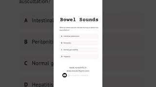 Bowel Sounds Quiz bowel auscultation abdominal viralshorts trending [upl. by Eenafets]