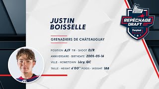 Repêchage LHJMQ 2021  Profil d’espoir Justin Boisselle [upl. by Daukas950]