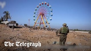 Israeli army finds Hamas tunnel in Gaza amusement park [upl. by Doralynn]