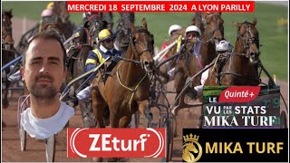 PRONOSTICS TURF 100 QUINTE  MERCREDI 18 SEPTEMBRE 2024 A LYON PARILLY [upl. by Anilek15]