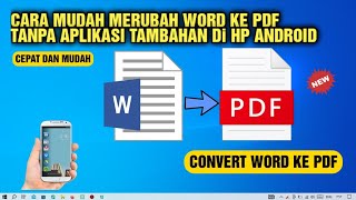 Cara Ubah Word Ke PDF Di HP Android Tanpa Aplikasi Tambahan  Convert Word Ke PDF Di Android [upl. by Gert344]