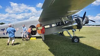 Ford Trimotor Airplane Ride EXCLUSIVE Osh 22 [upl. by Zwick365]