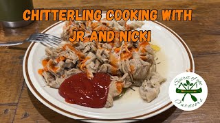 Chitterling cooking with JR and Nicki [upl. by Akili]