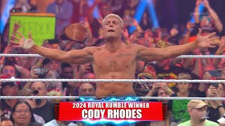 WWE Mens Royal Rumble 2024 Match CM Punk Vs Cody Rhodes Wins Royal Rumble [upl. by Oemor]