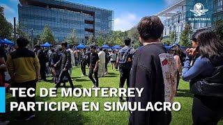 A 7 años del sismo donde murieron 5 alumnos Tec de Monterrey participa en Simulacro Nacional [upl. by Alorac764]