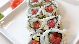 How To Make A Spicy Tuna Sushi Roll [upl. by Dorrie]