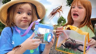 BUG CATCHiNG with NiKO and ADLEY Learning about Rare Bugs found on pirate island irl amp in Roblox [upl. by Reo577]