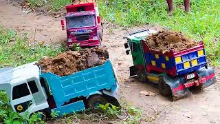 Amazing RC Stuck Construction Rural Nissan 00 Nissan 95 Hyundai Scania the best RC [upl. by Drofla]