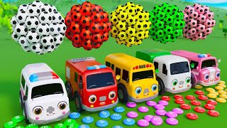 Wheels On the Bus  Bingo Song  Small sweet candy and color soccer balls  Baby Bus Kids Songs [upl. by Py]