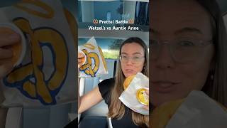 Pretzel Battle Wetzel’s vs Auntie Anne auntieannes wetzel pretzels ihopeyourhungry tastetest [upl. by Neddy]