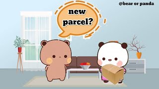 Again a new parcel l bearorpanda l bubududu l peachgoma l milkmocha l pandabear l cartoon l [upl. by Nimsay]