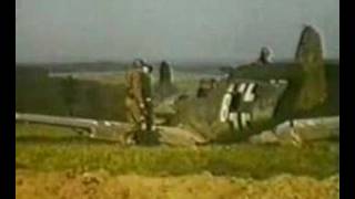 Two crashed ME109s in France 194445 WW 2rare 16mm colour film [upl. by Idyak922]