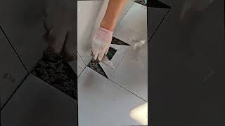 Floor drain pipe mouth ceramic tile laying process [upl. by Rebmaed827]