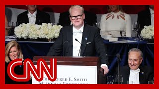 Comedian Jim Gaffigan takes aim at Donald Trump and Kamala Harris at Al Smith dinner [upl. by Brosine414]