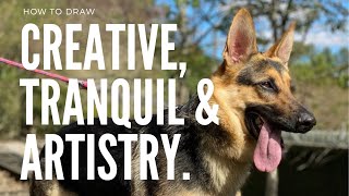 Draw a REALISTIC German Shepherd Dog [upl. by Antonio]