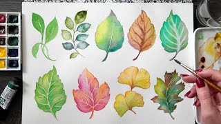 Watercolor Leaves Every Technique Youll Ever Need [upl. by Ajaj]