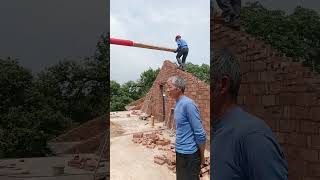 Sloping roof wooden beam installation process [upl. by Scrivens]