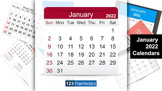 January 2022 Calendar  123FreeVectors [upl. by Ateuqram]