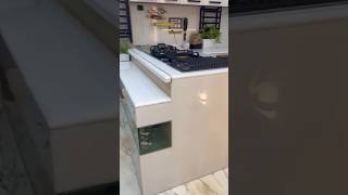 Kichen marble nano white G7 counter Nano white wall Golden pencil kitchencountertop [upl. by Sherill]