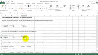 Excel Tipps zur Berechnung der Mehrwertsteuer Brutto und Netto 1 [upl. by Ennayhc]