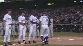 Dbacks inaugural starting lineup announced in 1998 [upl. by Ennaitsirk]