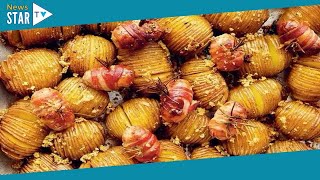 Jamie Olivers classic hasselback potatoes with pigs in blankets twist [upl. by Fidellia]