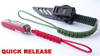 Quick Release Paracord Knife Lanyard or Keychain  Paracord Tutorial by CBYS – DIY [upl. by Cordi]