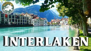 🇨🇭Interlaken Switzerland  🌞 Scenic 4K HDR Walking Tour of a Gorgeous Town in the Swiss Alps🏅 [upl. by Acissj]