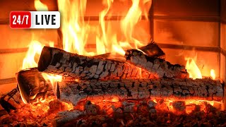 🔥 FIREPLACE 4K LIVE 247 Relaxing Fireplace with Burning Logs and Crackling Fire Sounds [upl. by Lairret]