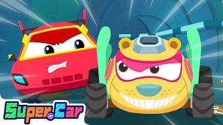 Race Car Cartoon  The Mini Car Chase  Kids Cartoon amp Song  Super Car Rhymes [upl. by Drwde889]