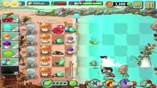 Plants vs Zombies 2 Big Wave Beach  Day 25 Walkthrough [upl. by Aelaza]