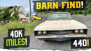 BARN FIND 40K ORIGINAL MILES Will it run ABANDONED 1968 Chrysler New Yorker [upl. by Eilliw]