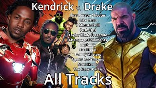 Kendrick VS Drake ALL DISS TRACKS PLAYLIST Not Like Us J Cole Future Rick Ross Metro Boomin [upl. by Randene]