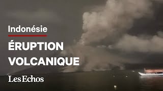 Nouvelle éruption volcanique du mont Ruang en Indonésie [upl. by Hnilym]