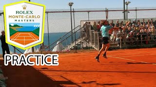 Carlos Alcaraz amp Stefanos Tsitsipas  Practice at Rolex Monte Carlo Masters 2022 [upl. by Roon]