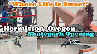 Small Skate Park Grand Opening Hermiston Oregon gotpools skateparks skatepark skateboarding [upl. by Ayiotal]