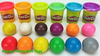 Learn Colors and Shapes with Play Doh Balls Fun amp Creative for Kids Kinder Eggs Surprise Toys [upl. by Lashonde]