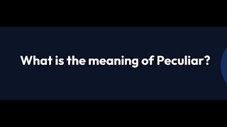 Peculiar meaning in Hindi  Peculiar meaning  Peculiar meaning in English  Peculiar hindi [upl. by Oona]