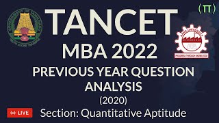 TANCET 2022  TANCET MBA PREVIOUS YEAR QUESTION ANALYSIS  QUANTITATIVE APTITUDE SECTION IN TAMIL [upl. by Gosselin]