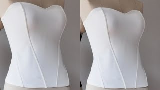 How to draft a bustier pattern Bustier pattern friendly beginner tutorial [upl. by Adnilasor]