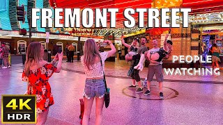 Fremont Street Las Vegas  People Watching  April 2024 [upl. by Cirderf313]