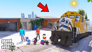 Franklin and Shinchan Enjoy Train Jo Journey From Los Santos TO Factory in GTA V [upl. by Doownelg431]