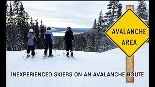 INEXPERIENCED SKIERS ON A RED AVALANCHE ZONE ROUTE  WINTER VAN LIFE IN THE ARCTIC [upl. by Erdnoed211]